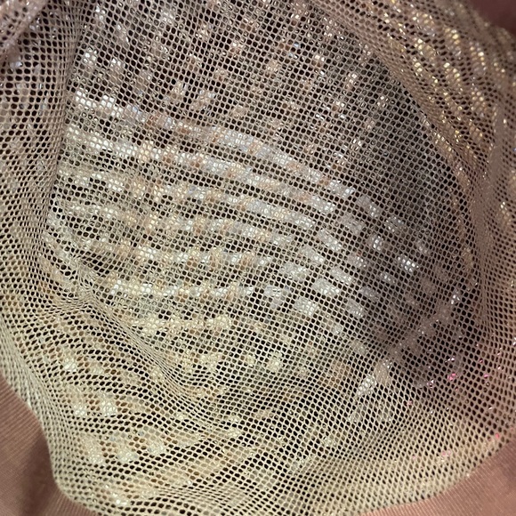 Vintage Ladies Beige Tan Deep Bucket Straw Woven Hat KY Derby Hippie Crocheted - Picture 5 of 10